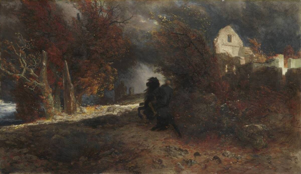 Arnold Böcklin 原画《Der Ritt des Todes (Herbst und Tod)》，本曲的创作起点