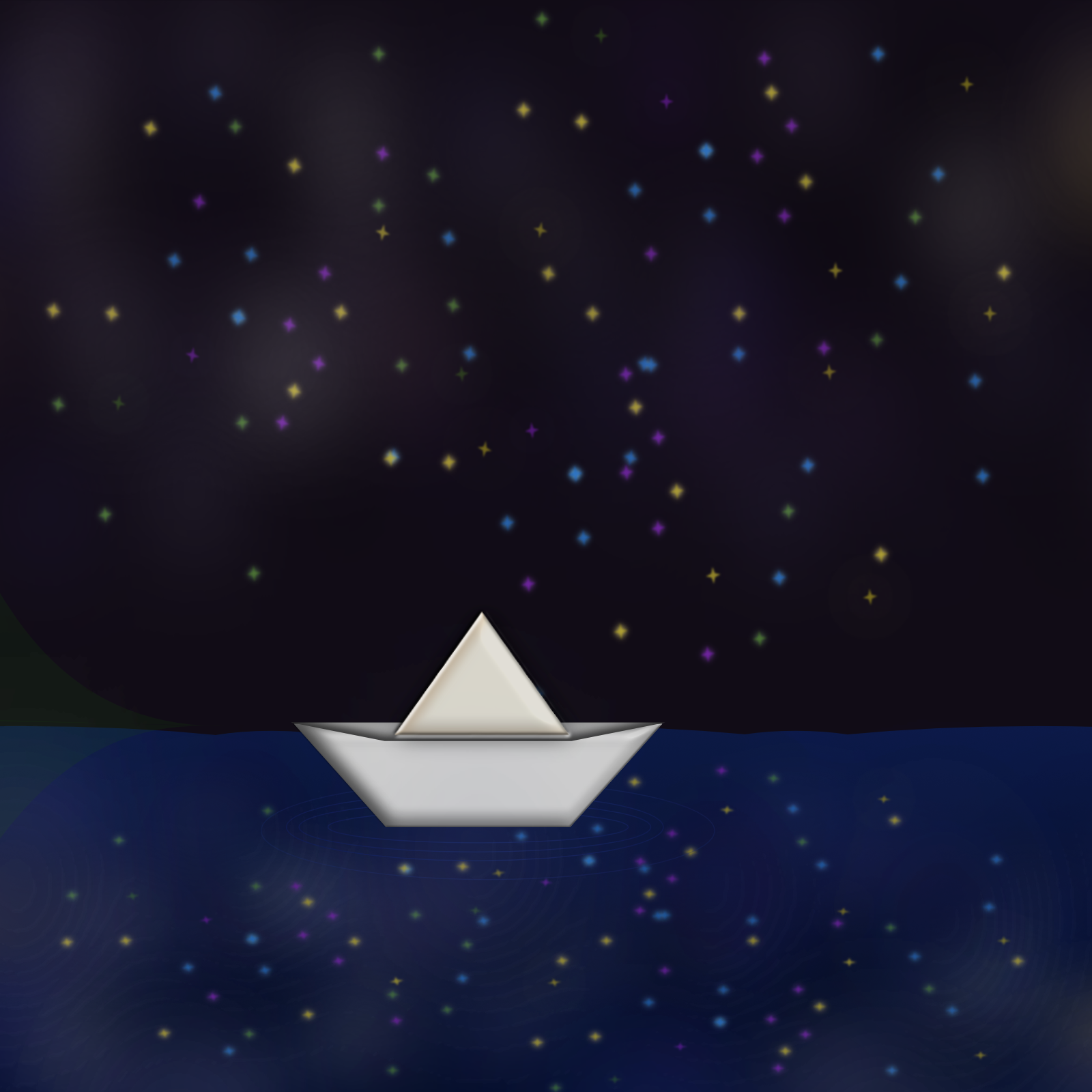 Shimmering Stars Voyage 作品缩图：星光与纸船